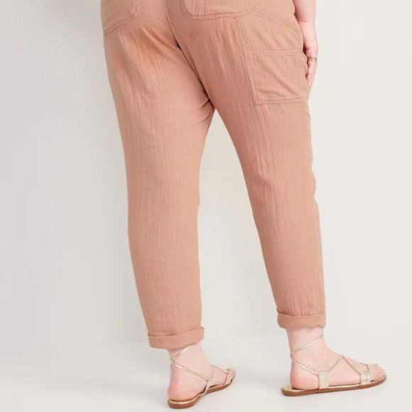 Old Navy Coastal Plain High-Waisted Slouchy Cropped Tapered Workwear Pants  New - Picture 6 of 7